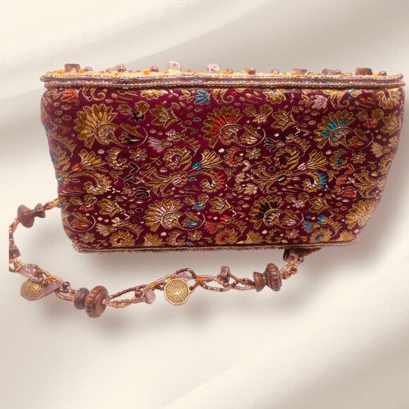 Mary Frances Unique Beaded Vintage Structured Bag with Beaded Shoulder Strap - Picture 2 of 4